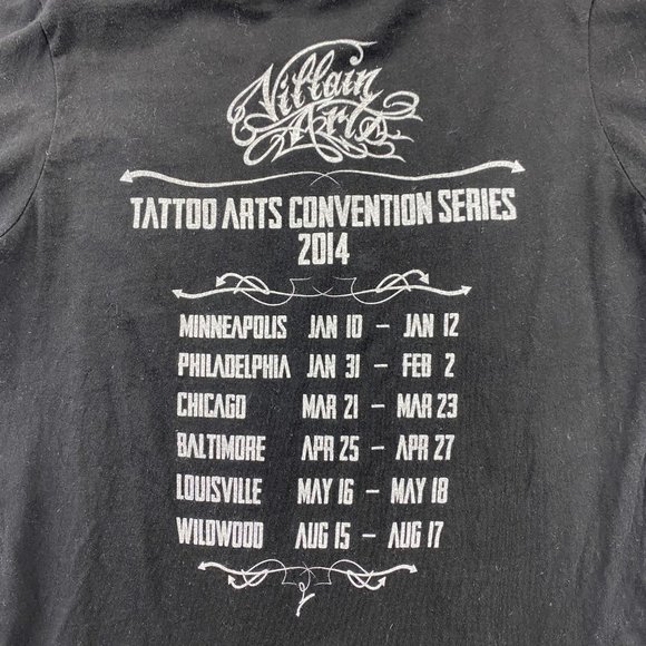 INKED Villain Art Shirt Women Large L Black Tattoo Art Convention Series 2014 - Picture 6 of 9